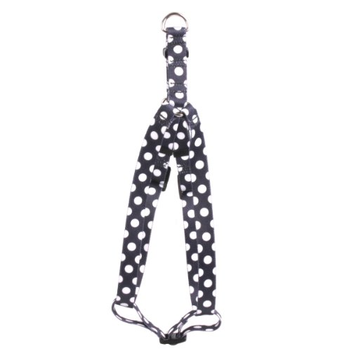 Image of Yellow Dog Design Licorice Polka Dots 15-Feet to 25-Feet Step-in Harness, Medium