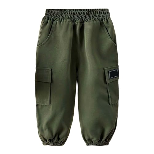 Boys Baggy Cargo Sweatpants Kids Straight Wide Leg Elastic Waist Casual Pants Workout Athletic Joggers Sweat Pants