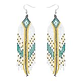 Handmade Beaded Earrings for Women | Multicolor Tribal jewellery | Native American Style Dangle Bead Earrings | Ethnic Statement Accessories