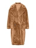 Knopf-Detail VERO MODA Damen VMSAFIA Long Faux FUR Jacket KI Jacke, Tobacco Brown, L
