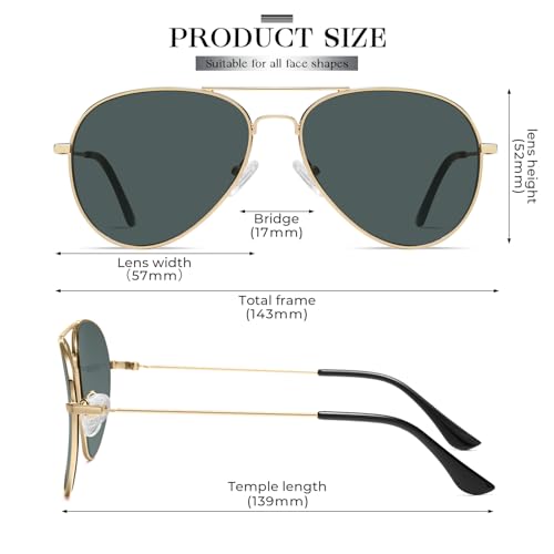 SIPLION Foxdon Pilot Driving Sunglasses Mens - UV 400 Anti Reflective Sun Glasses S30302