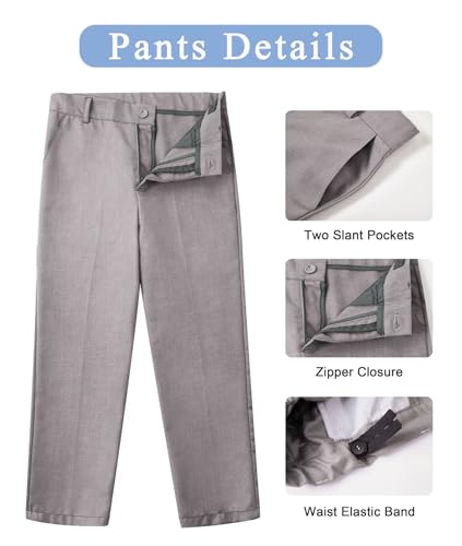 Image of Boys' Dress Pants Kids Wedding Suit Pants Boys School Uniform Pants Trousers for Golf Play & Outdoor Adjust Waist