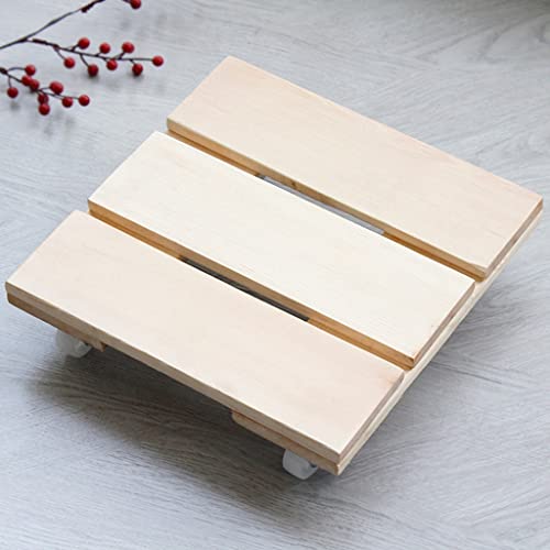 Panier à plantes en bois évite mal de dos base rouleau robuste