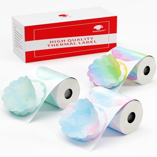 Image of Phomemo 3 Rolls Round Color Thermal Labels, Use for M110 /M100 /M220 /M108 | 2 Inch Circle Labels 50x50mm Gradient Thermal Stickers for Kids & School, Barcode, Logo, Business, Home, Organization