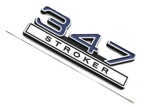 Image of 2pcs 347 Liter 5.7 Stroker Engine Emblems Badge 3D Decals Stickers Cars Trucks (Chrome Blue)