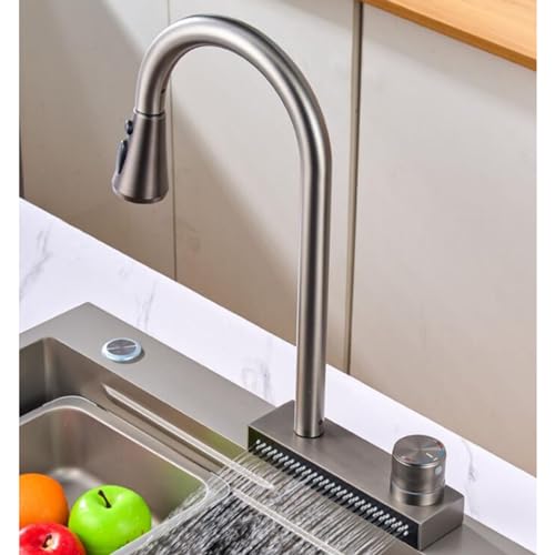 Robinet de cuisine avec douchette pour évier brossé - 3