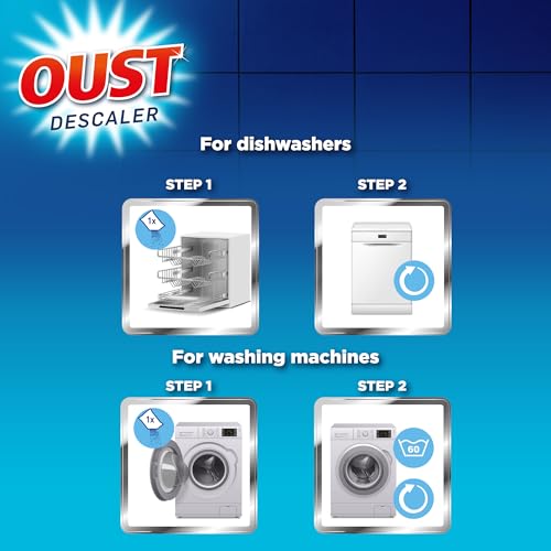 Oust Dishwasher & Washing Machine Descaler, Removes Limescale & Odour, Pack of 6