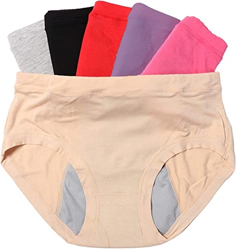 DACUN Daily Wearing Safety Certification Plus Size Women's Period Panties Cotton 3 Layer Leak Proof Menstrual Underwear Supersoft (Color : Multicolor B, Size : 8XL-8XLarge)
