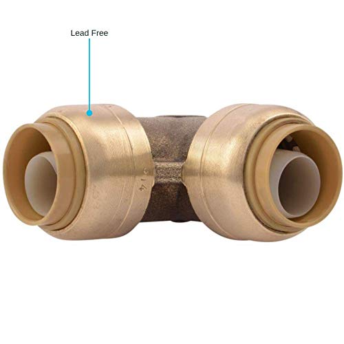 SharkBite Tubo de encanamento de cotovelo de 90 graus U260LFA Connecto de 1 polegada, conexões PEX,