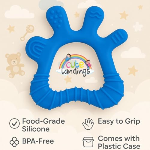 Image of Silicone Teething Toy for Newborn Baby Girls & Boys| BPA-Free, Food-Grade | Gum Relief, Chewing Aid |Teether| Easy-to-Grip Essentials (3+ Months)