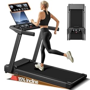 3-in-1 Treadmill,15% Incline Treadmills for Home, Foldable Treadmills with 136 KG Weight Capacity, 3.0HP Quiet Walking Pad Treadmill, Three Touch Screen