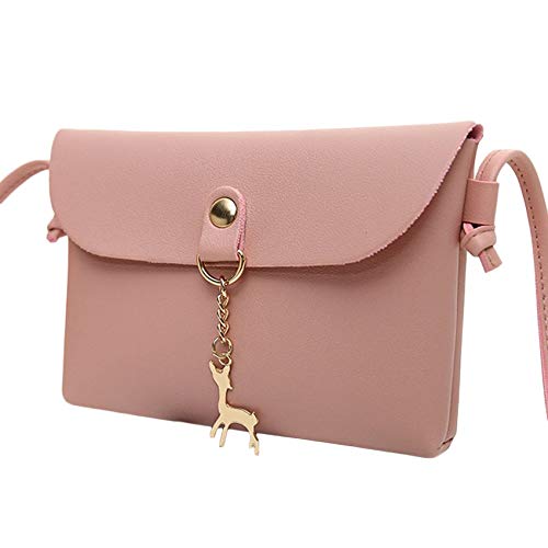 Tatoonly Sac à bandoulière en cuir synthétique avec pendentif cerf - Style simple - Pour femme - Petit sac à main à rabat Cover