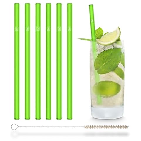 Halm Neon Green Glass Drinking Straws Cover