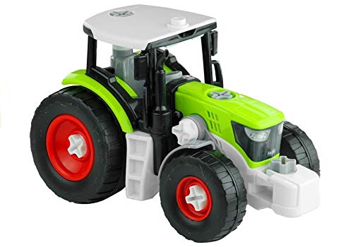 Trattore con rimorchio, 43 cm, set di attrezzi da agricoltura, giocattolo