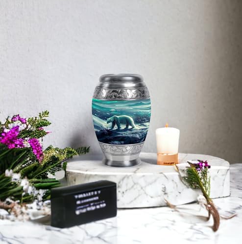 Image of Polar Bear Funeral Ash Urns Mini - Burial Urn for Adult Human Ashes - Funeral Urn - Burial Urns for Ashes - Urns for Cremation Ashes - 3 Inch Pack of 4 - Tiny Urns for Human Ashes