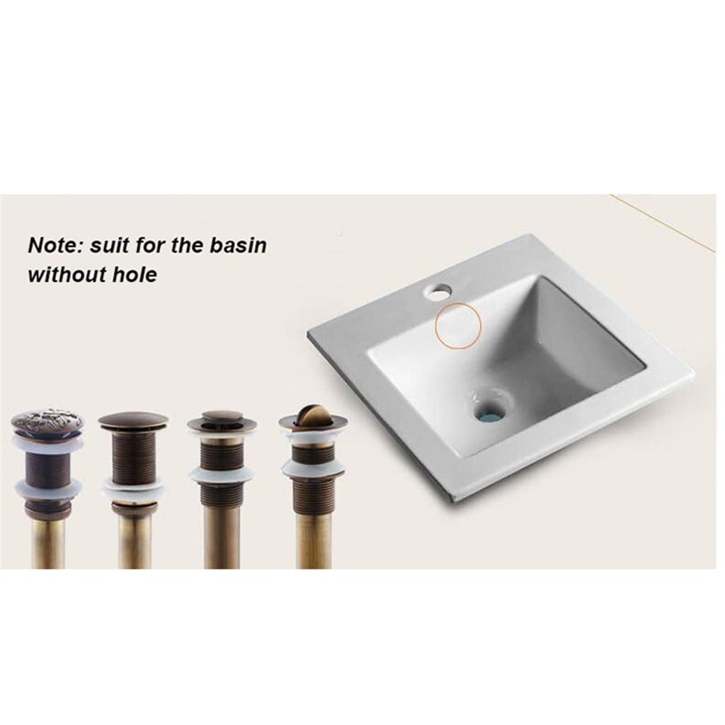 Italiano: Bagno lavabo lavandino lavabo -up drenaggio Antico Finitura Ottone Materiale waterlet Vanity lavello Scarico drenaggio(Black-Soul Eater1)