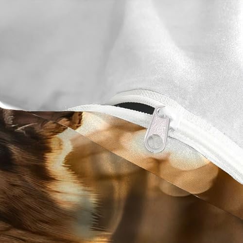 Parure de lit housse de couette animaux 3D microfibre automne Super King