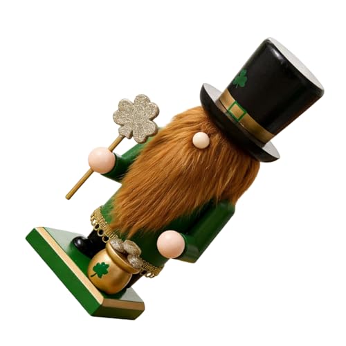 Figurine Casse-noisette bois marionnette soldat trèfle décoration Saint-Patrick