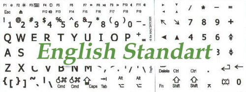 Stickers para Teclado Mac Inglés Letras Grandes Fondo Blanco miniatura 2