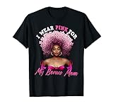 breast cancer bonus mom i wear pink for october black queen maglietta