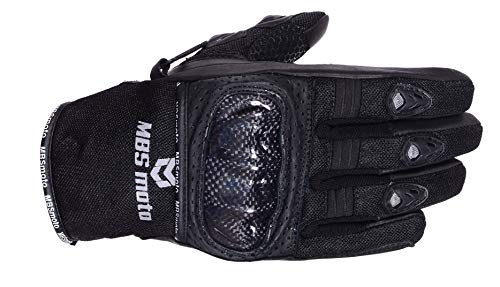 MBSmoto Gants d'été en maille filet en carbone entièrement ventilés pour moto ou vélo