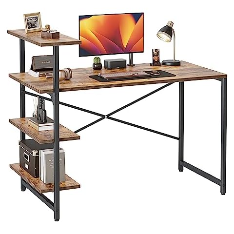 CubiCubi Small Computer Desk with Shelves Cover