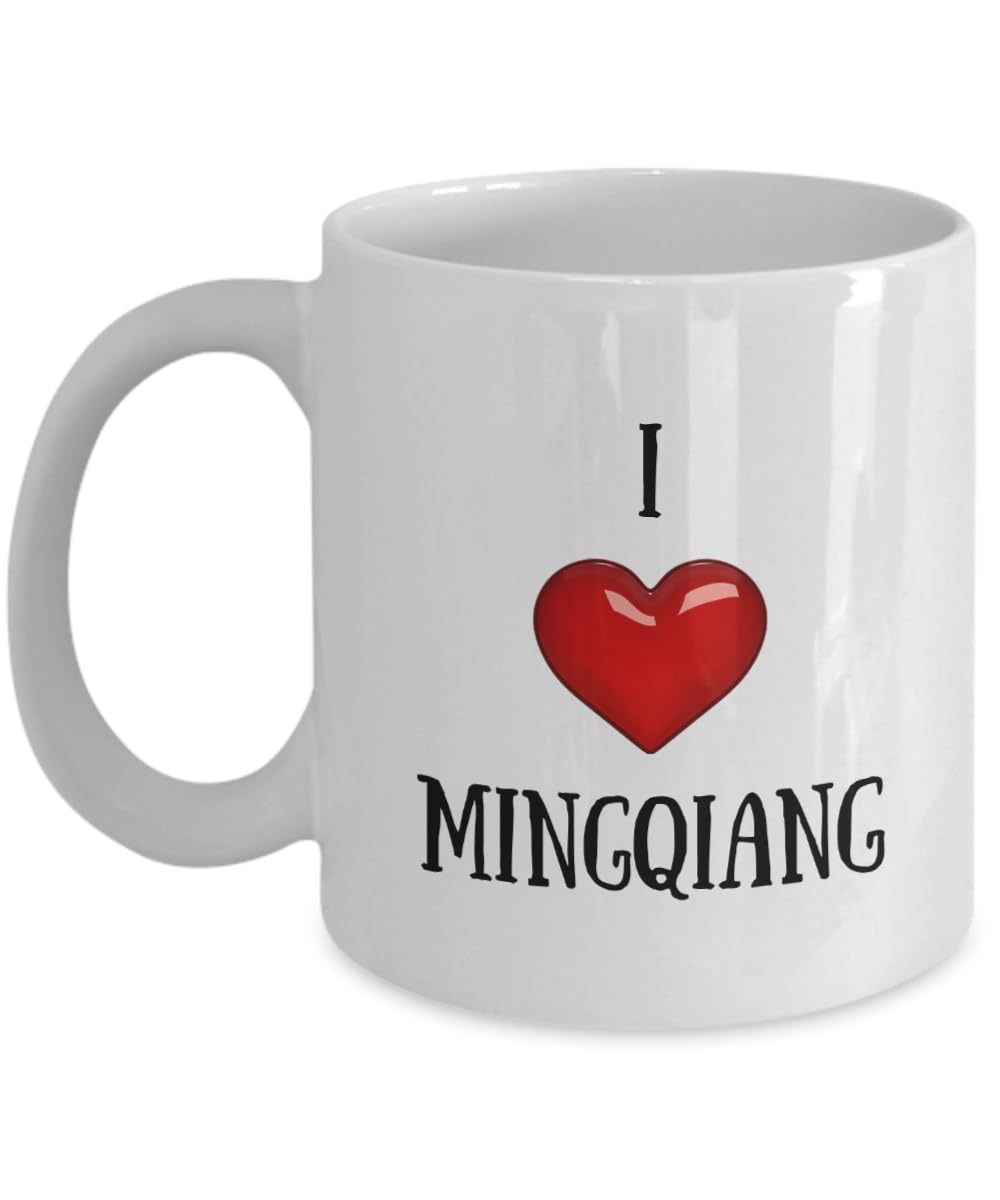 I Love Mingqiang Coffee Mug With Name Mingqiang Mug Birthday Gifts for Mingqiang Cup 11oz Playful Fox PFX42B