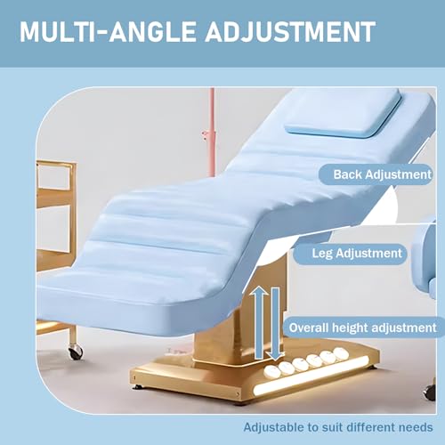 Larnavo Massage Table-Electric Massage Table with Light Blue Modern Luxury Style, Beauty Bed Includes Smart Lifting Adjustment, Breathing Hole, Ambient Light - Image 3
