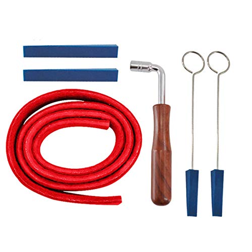 JZK 6 x Herramienta de afinación de martillo de afinación de piano, Martillo de llave inglesa, Tira de temperamento y kit de silencio para Piano DIY Set de fijación
