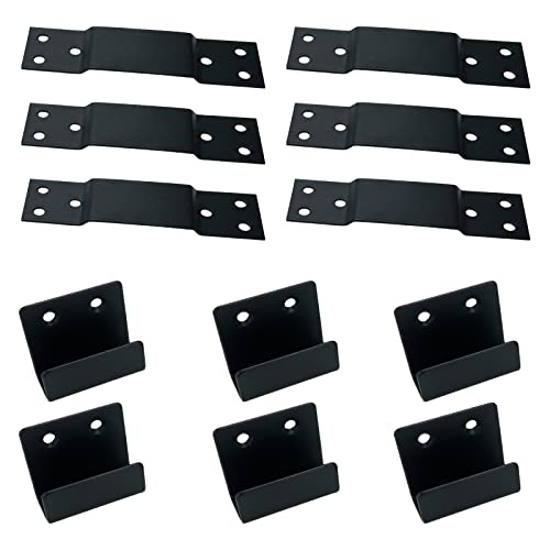 Woogim 6Pcs Tile Display Wall Hanger Stainless Steel Black Tile Hanger Brackets With Plates #TOP12