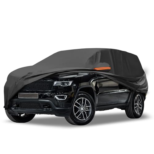 ACROPIX Car Cover Waterproof All Weather Full Exterior Cover Rain Hail Sun Protector Car Cover Black Fit for Jeep Grand Cherokee 2011-2024 with Door Zipper - Pack of 1
