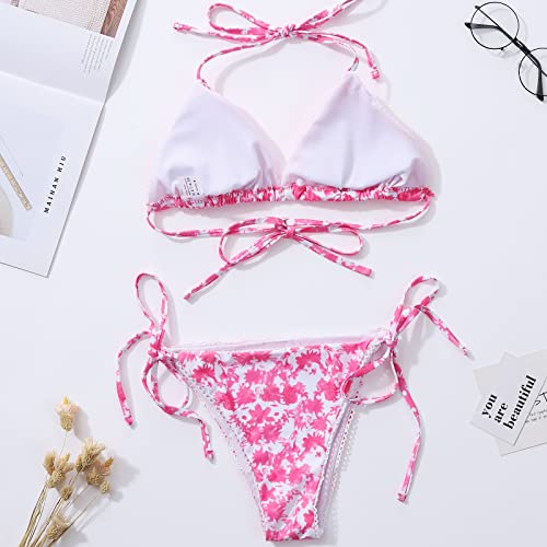 Image of Bikinis Swimsuit Set for Women Swimwear Triangle Bathing Suit Tie String Thong