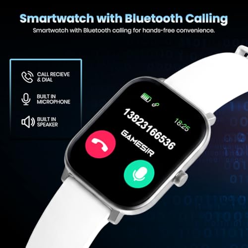 Image of GameSir H9 Silver Dial Smartwatch Combo, 4 Straps, 2.01'' HD Display, Bluetooth Calling, IP67, Crown Control, Fitness Tracker with Heart Rate & SPO₂, 100+ Sports Modes for Men & Women (Silver Dial)