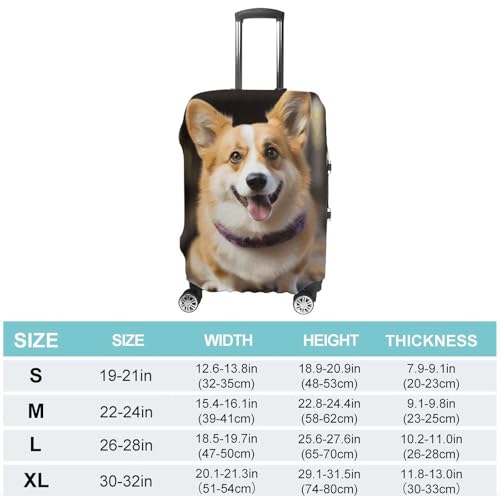 Carry on Luggage Cover Dog Corgi Suitcase Covers for Luggages Tsa Approved Travel Luggage Sleeve Protector Elastic Suitcase Protector Anti-Scratch Washable Fits 19-30 Inch Case -S2