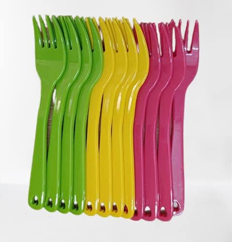 Image of Baby Self Feeding Spoon and Fork Set with Travel Case Stainless Steel Kids Cutlery Toddler Training Utensils Color as per Stock (12 Pcs Plastic Fork Set)