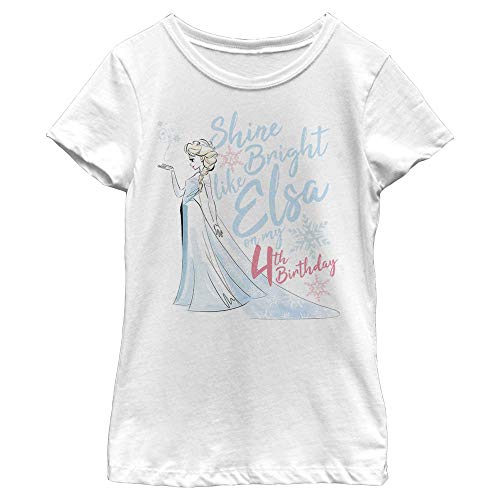 Disney Frozen Birthday Queen Four Girl's Solid Crew Tee