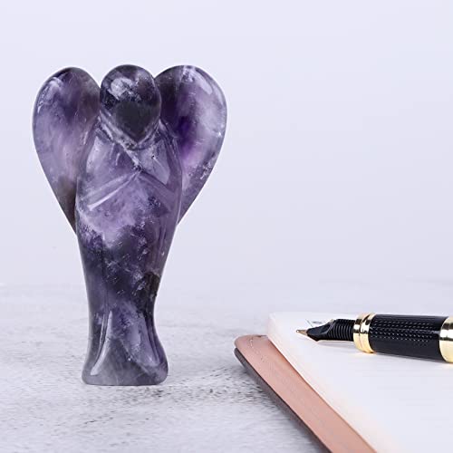 KYEYGWO 7.5 cm Amethyst Gemstone Angel Figurine - Image 4