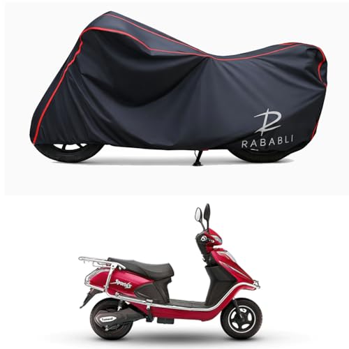 Image of Waterproof Bike Body Cover Compatible for | Tunwal Sport 63 Mini 48V LA | Taffeta Fabric, Red Piping Design, Bottom Elastic Fit | Dustproof, Sun UV & Rain Protection for All Bikes