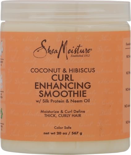 Sheamoisture I0113890 Curl Enhancing Smoothie Hair Cream For Thick, Curly Hair Coconut And Hibiscus Sulfate Free And Paraben Free Curl Cream 20 Oz thumb #1