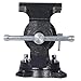 STANSS Bench Vise 5 Inch, 360° Multi-Purpose Bench Vise, Double Swivel Rotating Heavy Duty Vise Head with Swivel Base and Head for Clamping Fixing Equipment Home or Industrial Use,Black