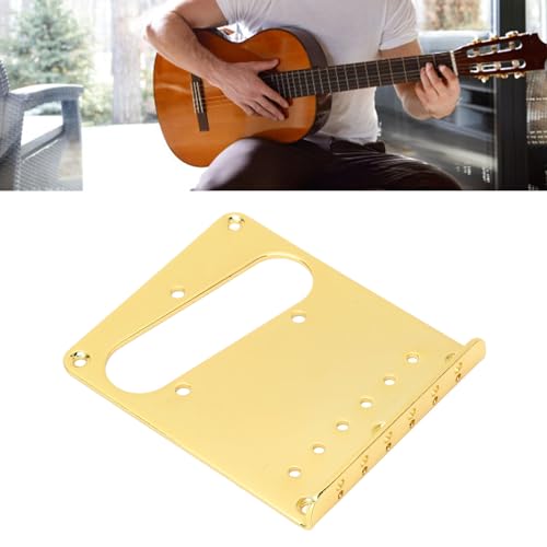 Guitar Bridge Plate, Top Loader Guitar Bridge Plate 6 Strings Steel Electric Guitar Bridge Base Plate Gold Color Bridge & Bridge Parts For Telecaster Electric Guitars