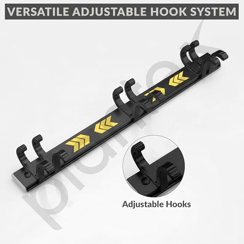 Image of Plantex Aluminum Hook Rail with Movable Hooks for Wall /5 Hooks Hook Rail for Bathroom /Kitchen /Bath Towel Hook /Wall Hooks for Hanging - Pack of 1 (Black)