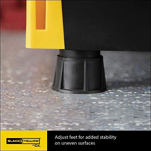 Original Black & Yellow 4Tier Storage Shelving Unit, Indoor/Outdoor