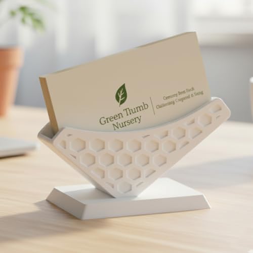Minimalist Business Card Holder | Modern Desk Card Stand | Precis...