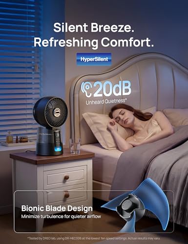 Image of DREO TurboCool Misting Fan 516, 5℉ Drop Cooling Fans that Blow Cold Air | 150+30 Omni-directional Oscillating, Evaporative air cooler, 26 ft /s Wind, Ultrafine Mist, 20dB, 6 Speeds 2 Modes, Black
