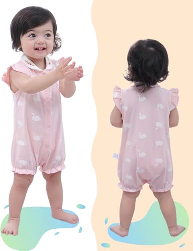 Baby Girl Romper Cute Cartoon Printed Short Sleeve One-Piece Romper Infant Summer Clothes 100% Cotton Jumpsuit4