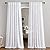 NICETOWN White Linen Sheer Curtains and Drapes 84 inches Long, Rod Pocket & Back Tab semitransparent with Light Through Vertical Window Treatments for Sliding Glass Door & Living Room, 52"W, Set of 2