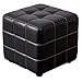 Zmień buty Pufa Stołek Mały kwadratowy podnóżek Sofa Nowoczesny domowy stołek do salonu Sypialnia z wyściełanym, opcjonalnym kolorem, czarnym, 36 cm x 36 cm x 36 cm