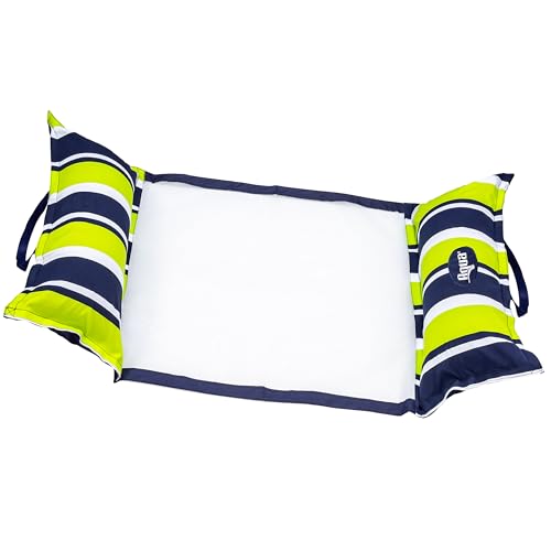 Image of Aqua 4-in-1 Deluxe Monterey, Resort-Quality Pool Float and Water Hammock,Multi-Purpose, Inflatable Pool Floats for Adults with Thick, Durable Material, Navy /Green Stripe
