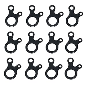 Oneroomone 16 pcs Tendeur de Corde en Alliage d’Aluminium, Tendeur de Cordon Tendeur à Trois Trous, Ajusteur Boucle de Corde de Tente, Léger, pour Tente Bâche Randonnée Camping